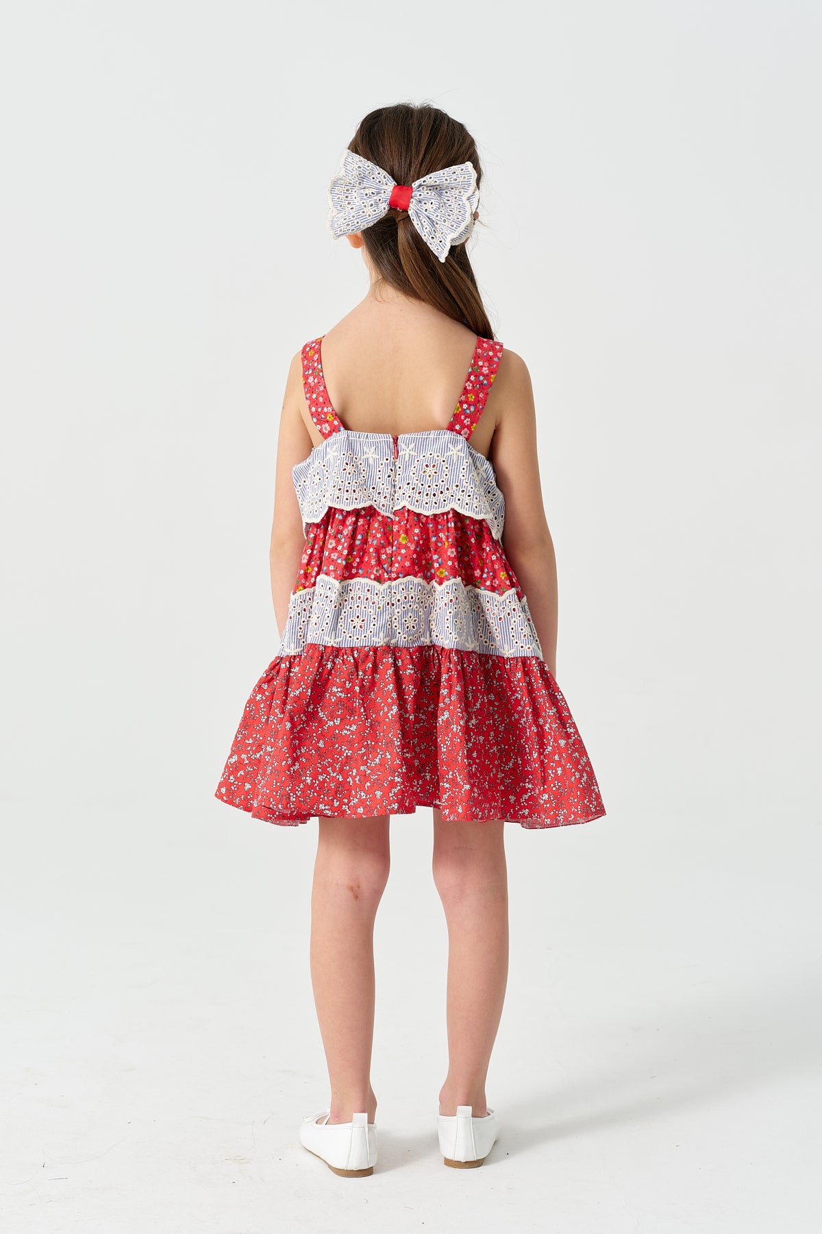 Kırmızı Çiçekli Jile Elbise