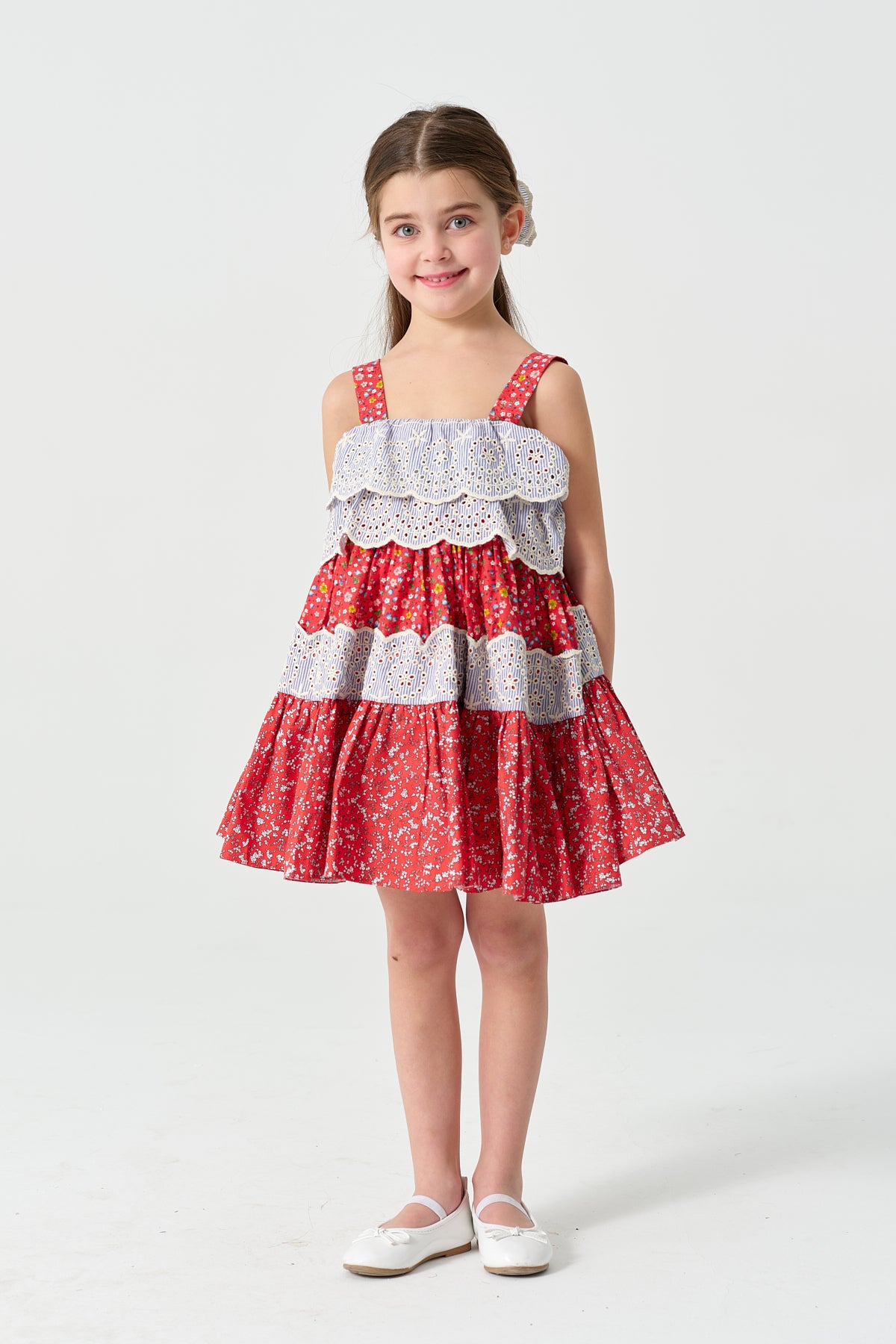 Kırmızı Çiçekli Jile Elbise