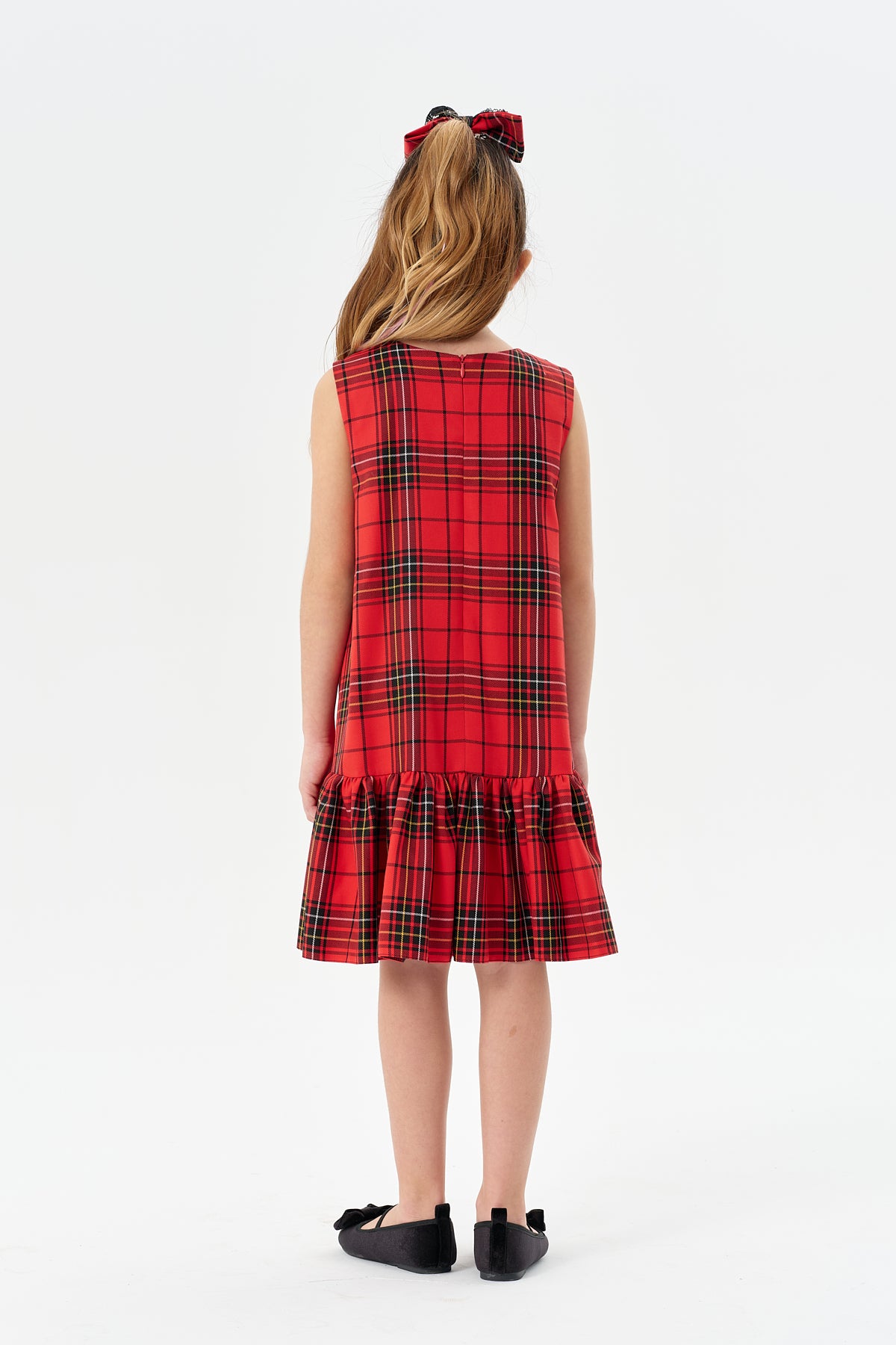 Kırmızı Kareli Jile Elbise