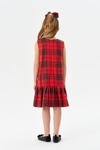 Kırmızı Kareli Jile Elbise