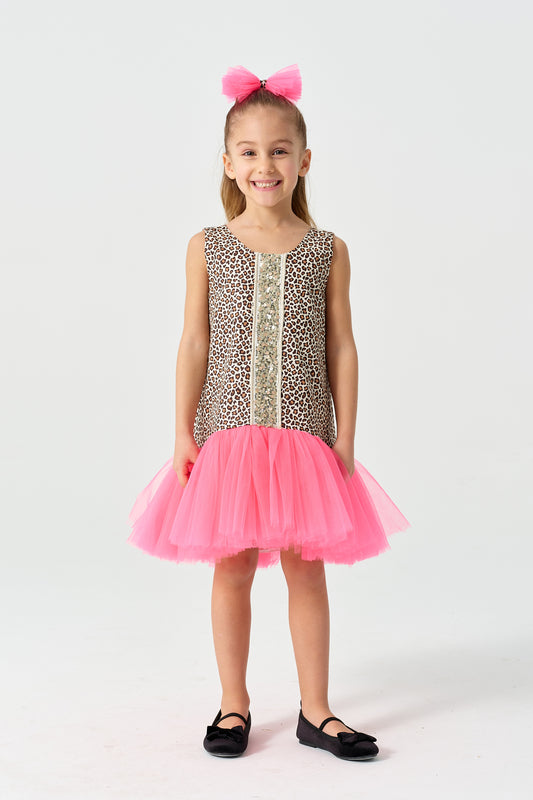 Leopar Desenli Elbise