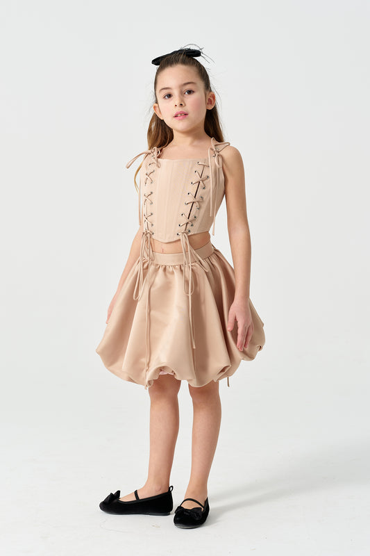 Kuşgözü Detaylı Etek Korse Takım