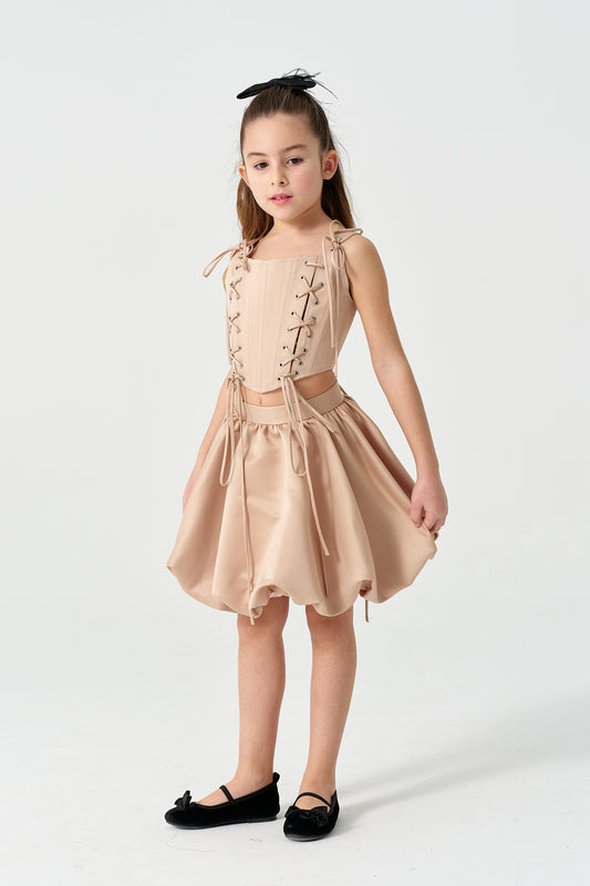 Kuşgözü Detaylı Etek Korse Takım