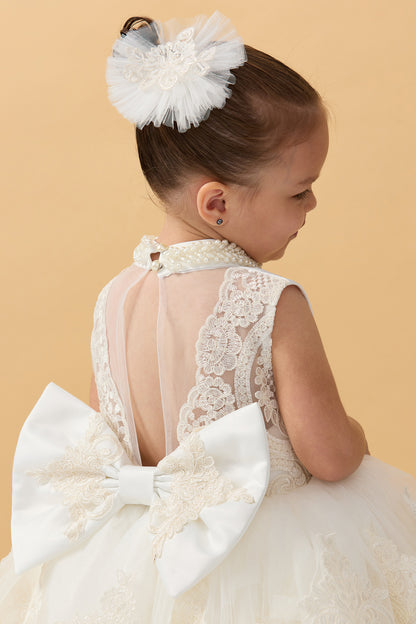 Güpür Dantelli Kuyruklu Elbise