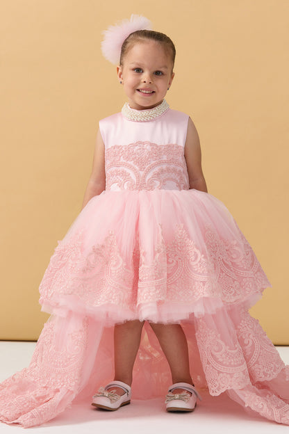 Güpür Dantelli Kuyruklu Elbise