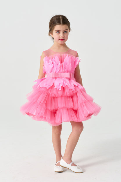 Pembe Tüylü Elbise