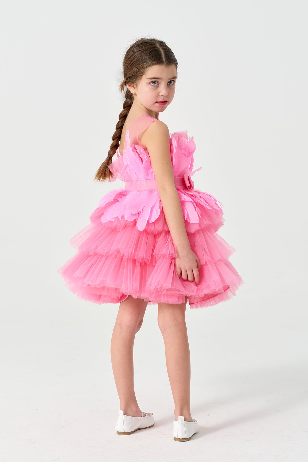 Pembe Tüylü Elbise