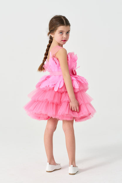 Pembe Tüylü Elbise